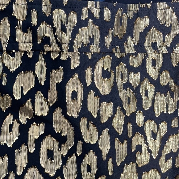 𝅺new Kendall & Kylie Black Gold Leopard Metallic Top US S - Picture 6 of 9